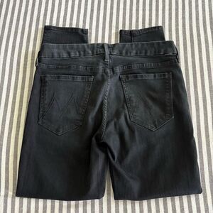 Mother The Looker Crop Blackbird Skinny Jeans Size 30